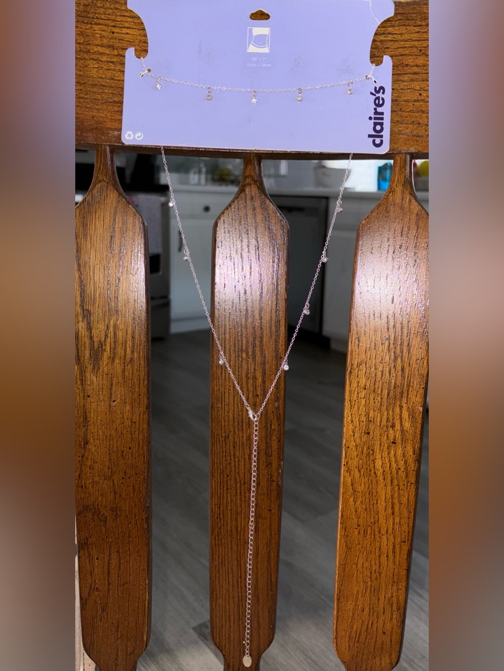 Claire’s Silver Tone Rhinestone Body Chain | Festival Y Necklace